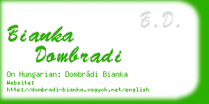 bianka dombradi business card