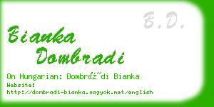 bianka dombradi business card